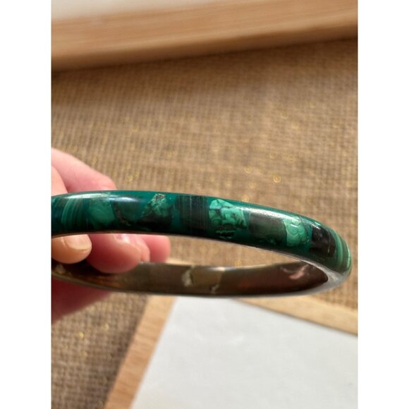 Jewelry - Vintage Green Malachite Stone Bangle Bracelet